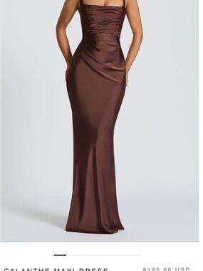 Calanthe Satin Maxi Prom Dress - Chocolate Brown